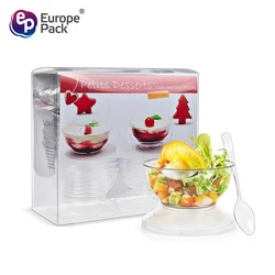 Набор многоразовых пластиковых пищевых мисок для фруктов, с крышкой и ложкой