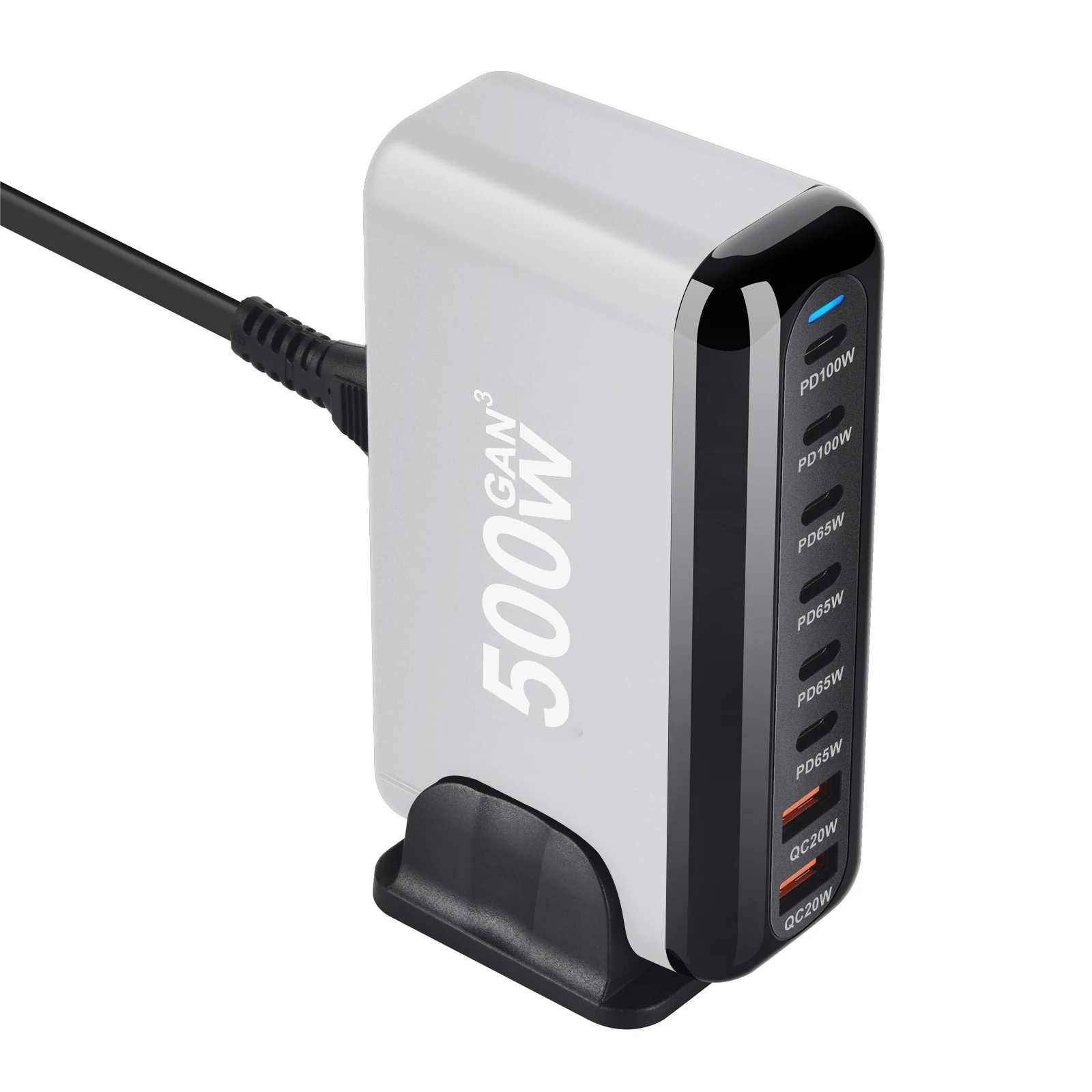 Прямая поставка товаров 2024 500 Вт ноутбук Gan мобильный боковой стол Usb быстрое зарядное устройство адаптеры для ноутбука телефон Тип C