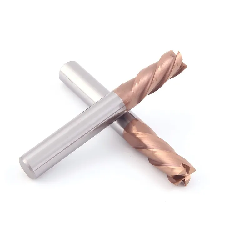 Solid Tungsten Carbide HRC55 4 Flutes Corner Radius 35 Degree End Milling Cutter High-Speed CNC Router Bits Cutting Tools