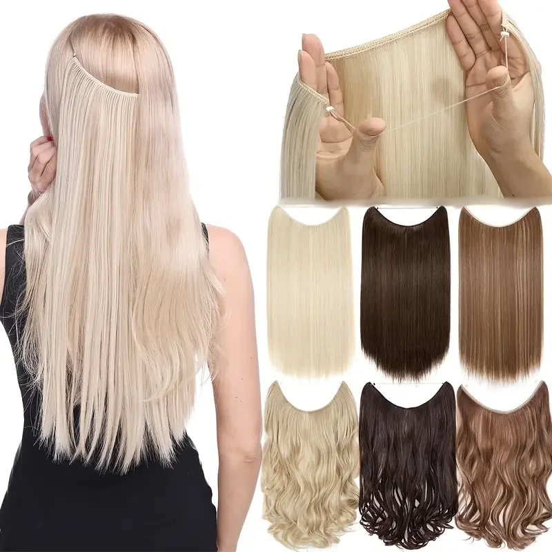 Halo Hair Extensions Factory Outlet Double Drawn Filp In Hair 100% Remy Virgin Human Ombre Color Halo Hair Extensions