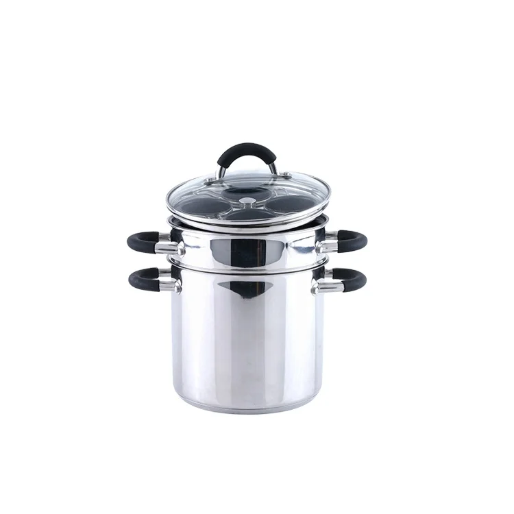 Wholesale Stainless Steel 2 Layers Food Steamer Pot