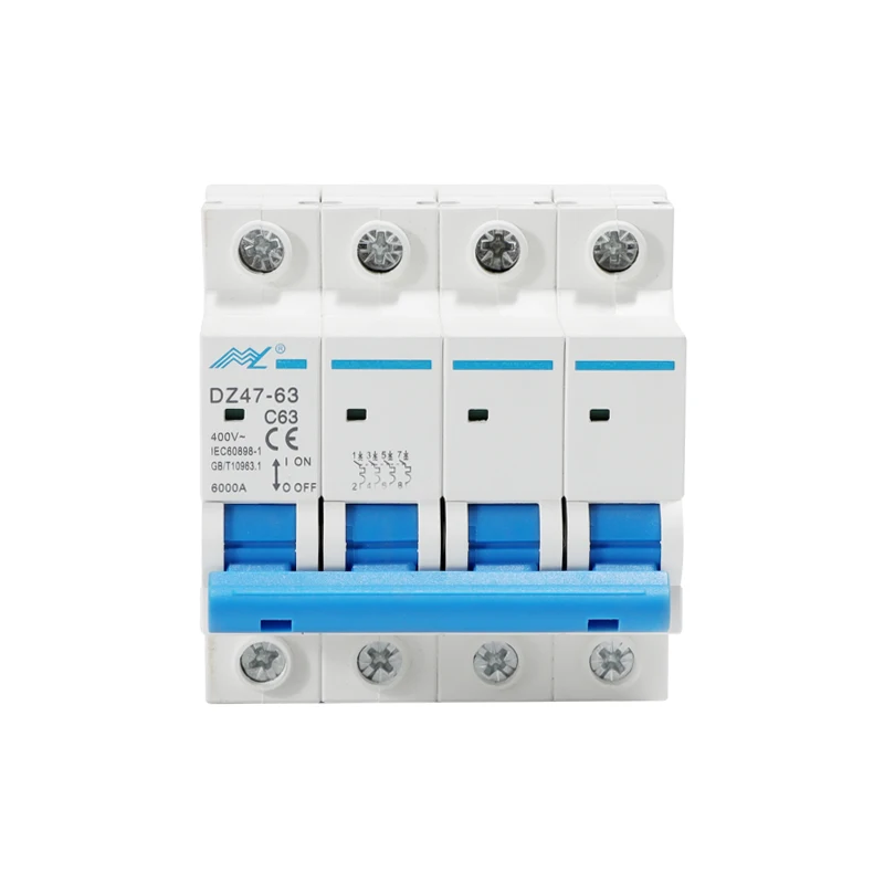DZ47-63 AC DC 3 phase circuit breaker 6A/10A/16A/20A/25A/32A/40A/50A/63A Circuit Breaker C45 mcb