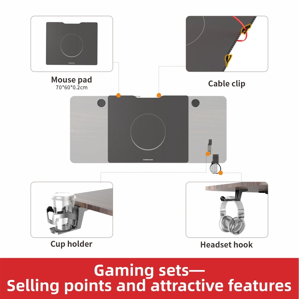 Icockpit Ergonomics Office Furniture Gaming Desk Height Adjustable Computer Sit Stands Desk Computer Gaming Table