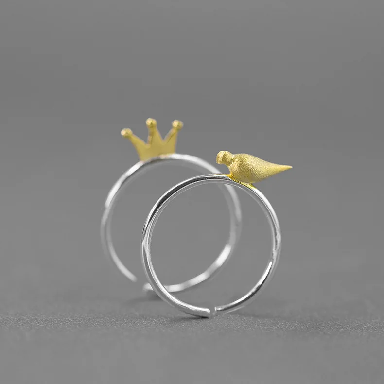 Wholesale Handmade Swallow and Crown Open Rings Charms Ring Set For Women Jewelry