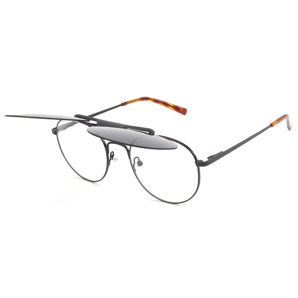 Wholesale lunette de soleil tendance 2024 personality light weight sunglass frames Two-in-one flip up lens sunglasses