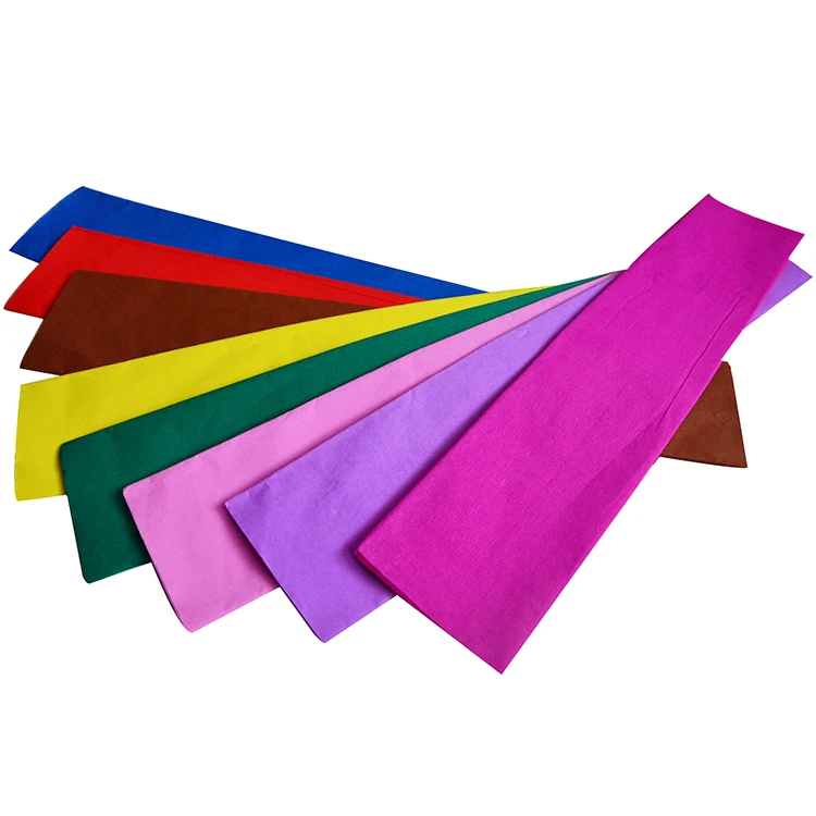Wholesales Color crepe paper 17g 20% stretch color tissue paper wrapping color paper for handcraft