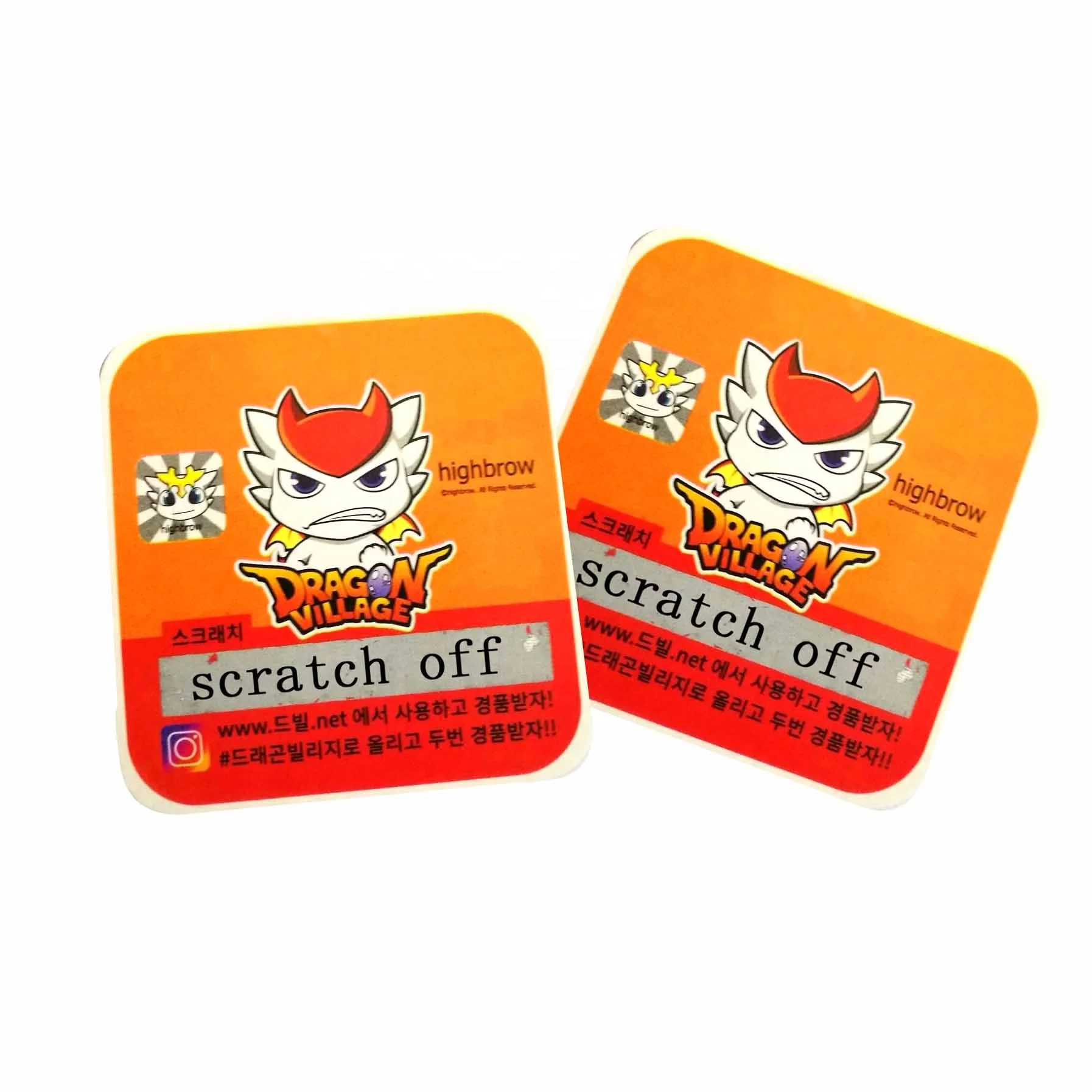 Custom design scratch off prize win card paper promotion card with barcode printing on