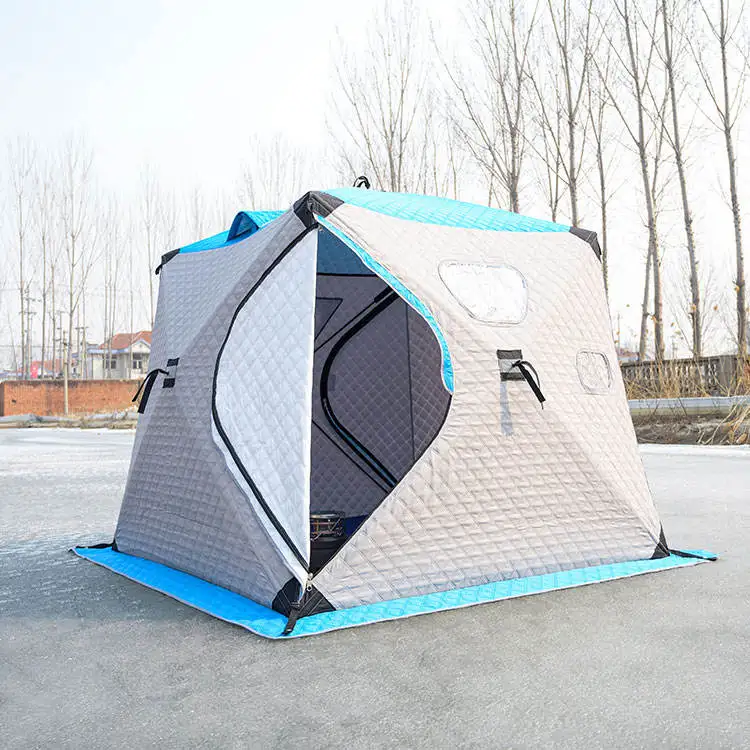 Professional 6 Sides Keep Warm Insulated Winter Fishing Tents With Polyester Oxford Fabric Pop Up Outdoor Tents