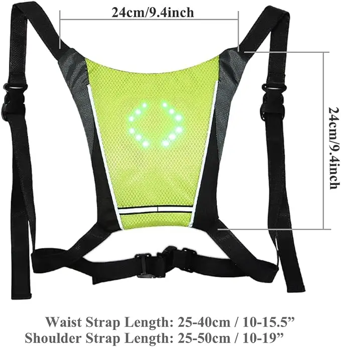 High Visibility LED Reflective Jacket Custom Logo Work Reflective Road Safety Vest with LED Turn Signal Lighted Up Vest