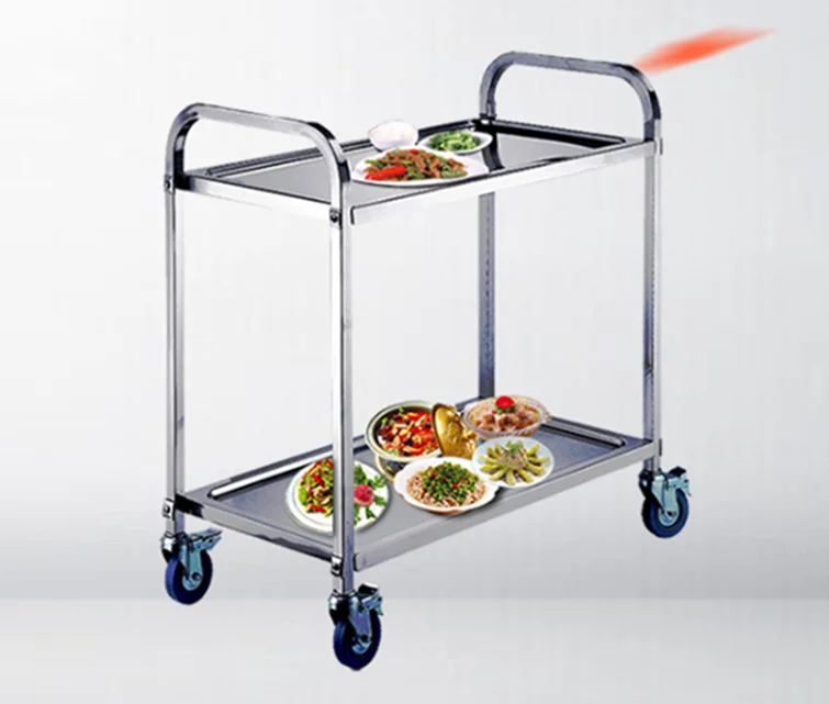 Easy Assemble 3 Tier Restaurant Service Stainless Steel Trolley Cart Food