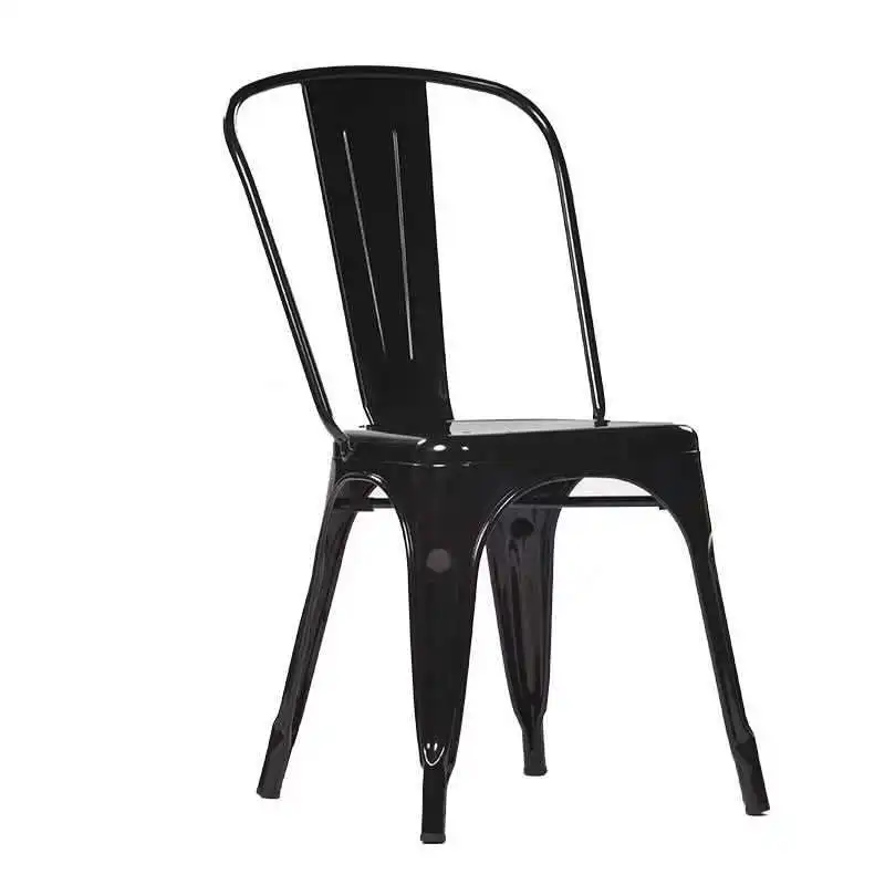 Wholesale Durable Industrial Iron Metal Dining Chairs Stackable Coffee Chair Restaurant Chair