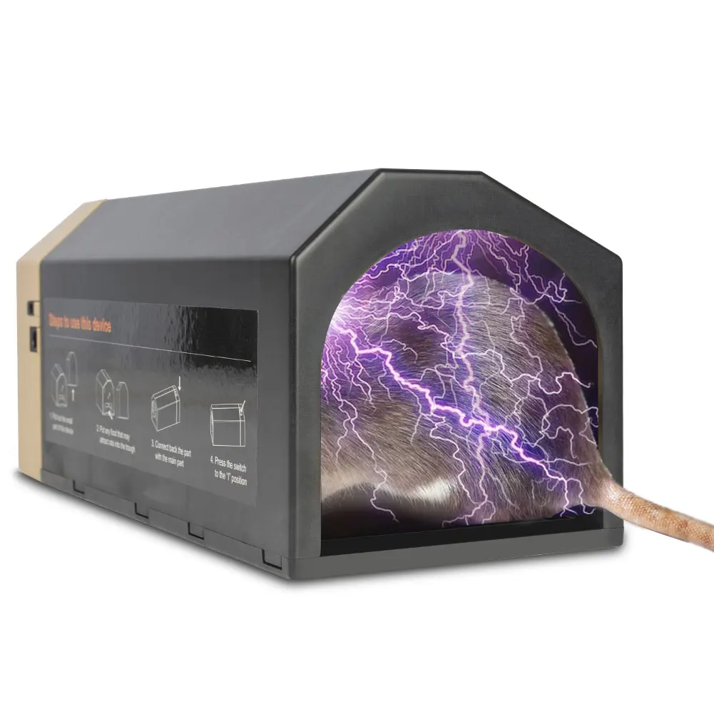 
2021 New Design EPA 8000V Automatic Electric Shock Plastic Rodent Mice Vole Rat MouseTraps Marten Zapper Electronic Rat killer 