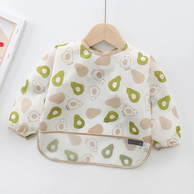 Милые детские нагрудники для малышей Водонепроницаемые Детские моющиеся нагрудники с длинным рукавом