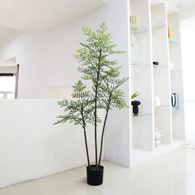 High Quality Wholesale 160cm Tree Large Natural Tall Single Pole Artificial Outdoor Plants With Pot For Home Hotel Office Use