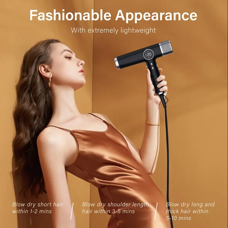 Professional Salon High speed hair dryer Negative ion strong power blowout brushless motor hair dryer with automatic curls