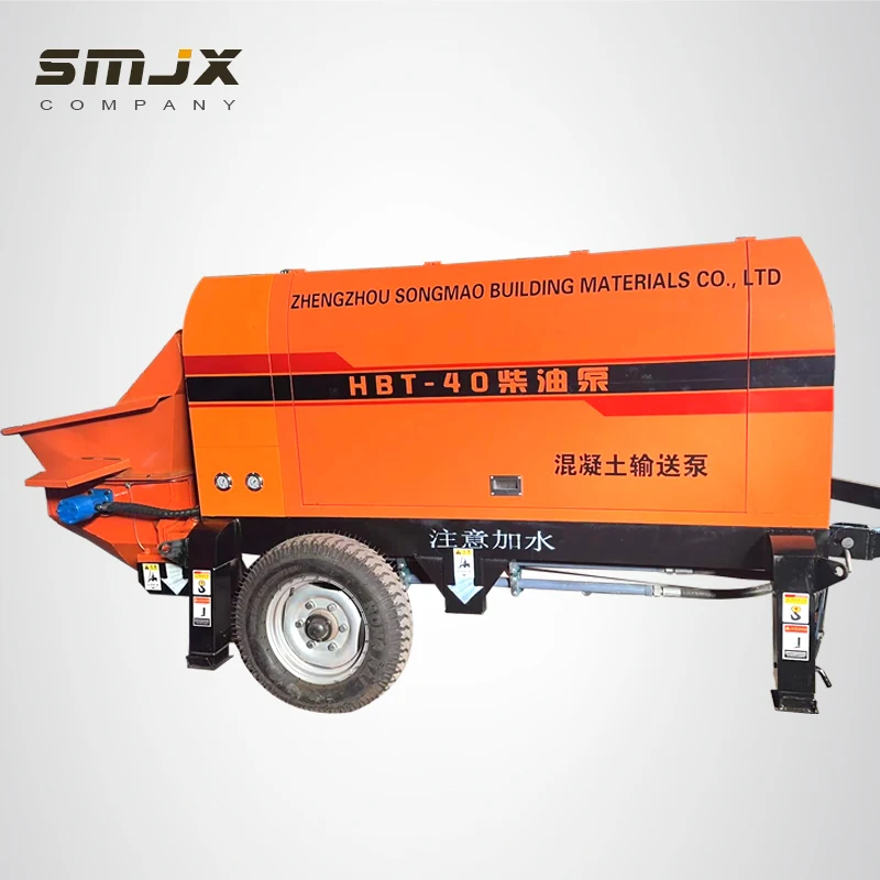 Factory Supplied Good Price New Mini Diesel Engine Electric Portable Trailer Cement Mounted Stationary Grout Concrete Pump