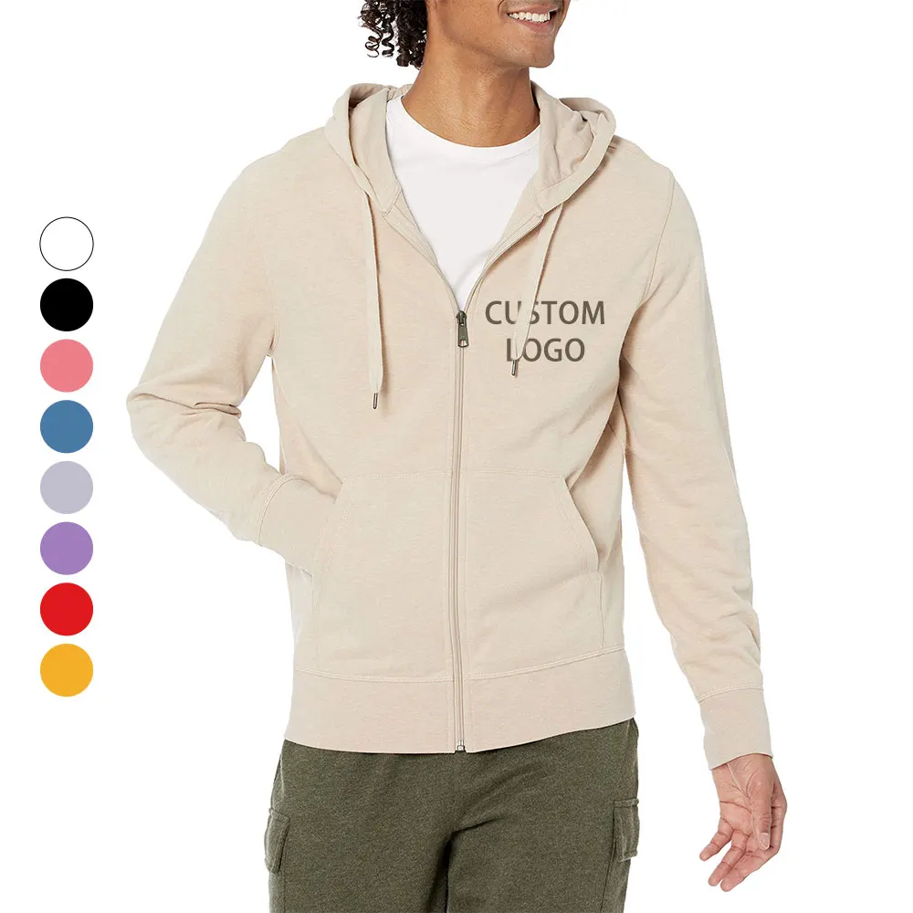 2022 High Quality 100% Cotton Sports Unisex Solid Sweatshirt Streetwear Crew Neck Pullover Men Women Full Zip Up Hoodie