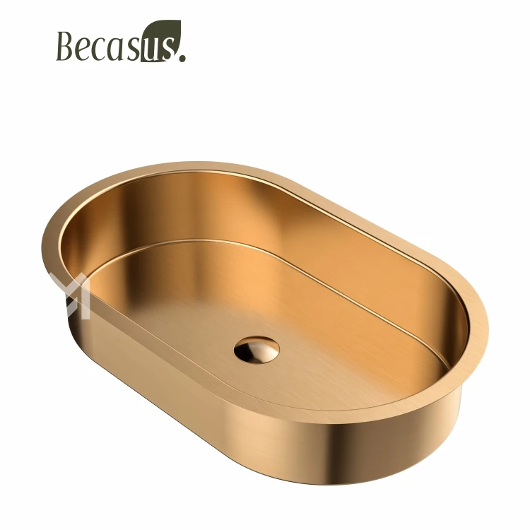 Decorative Designer Factory Price Single Bowl Black Gold Hand Wash Bathroom Sink Vanity Stainless Steel Wash Basin