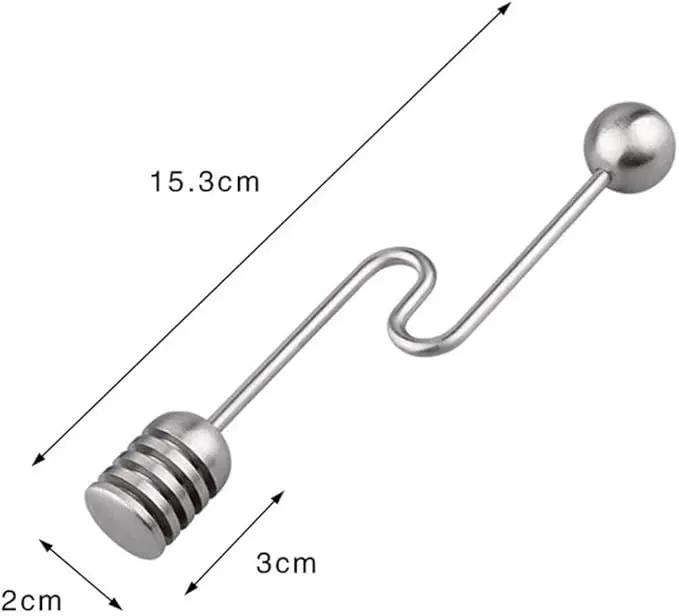 304 Stainless Steel Honey Dipper Multi Use Mixing Stirrer for Honey Syrup Chocolate Honey Spoon with Wand for Pots and Jars