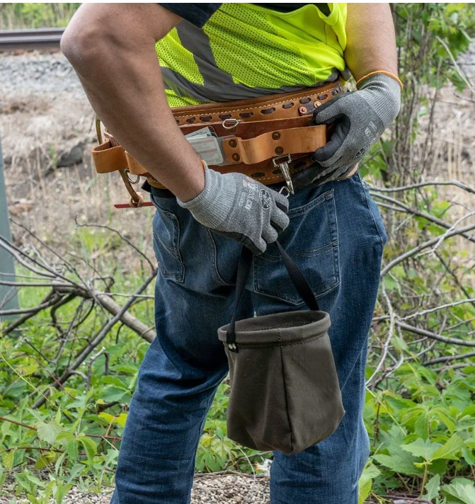 Custom Utility Ripstop Small Open Top Power Tool Storage Bag Heavy Duty Foldable Mens Waxed Canvas Bucket Bag For Tools