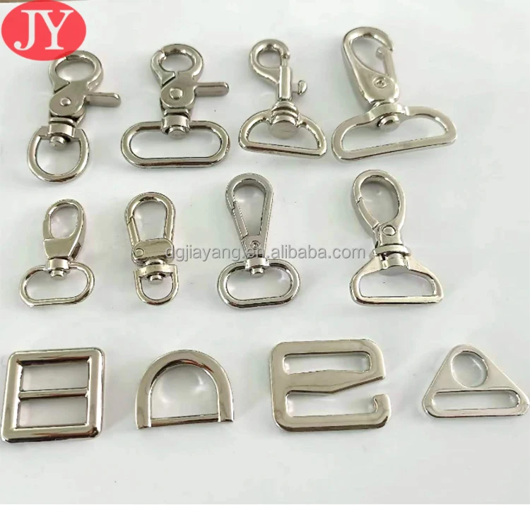 zinc alloy  snap hook  handbag hardware silver metal swivel snap hook with ker ring Durable Metal Clasps Lobster Clips
