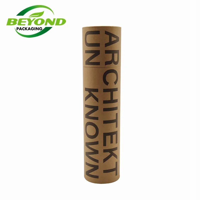 Customized Printing Biodegradable High Quality Brown Kraft Cylinder Tube For Clothing Packaging Craft Paper Clothes