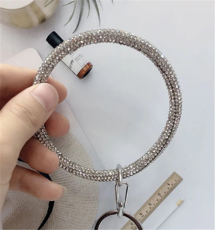  Wholesale Resin Bracelet Keychain Fashion Women Rhinestone Wrislet Colorful