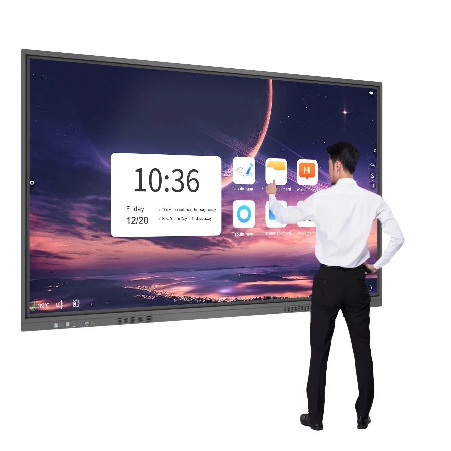 86 Inch Multi Touch Digital Smart Board Screen with Wall Mount Interactive Whiteboard for Business Smart Technology Android 11.0