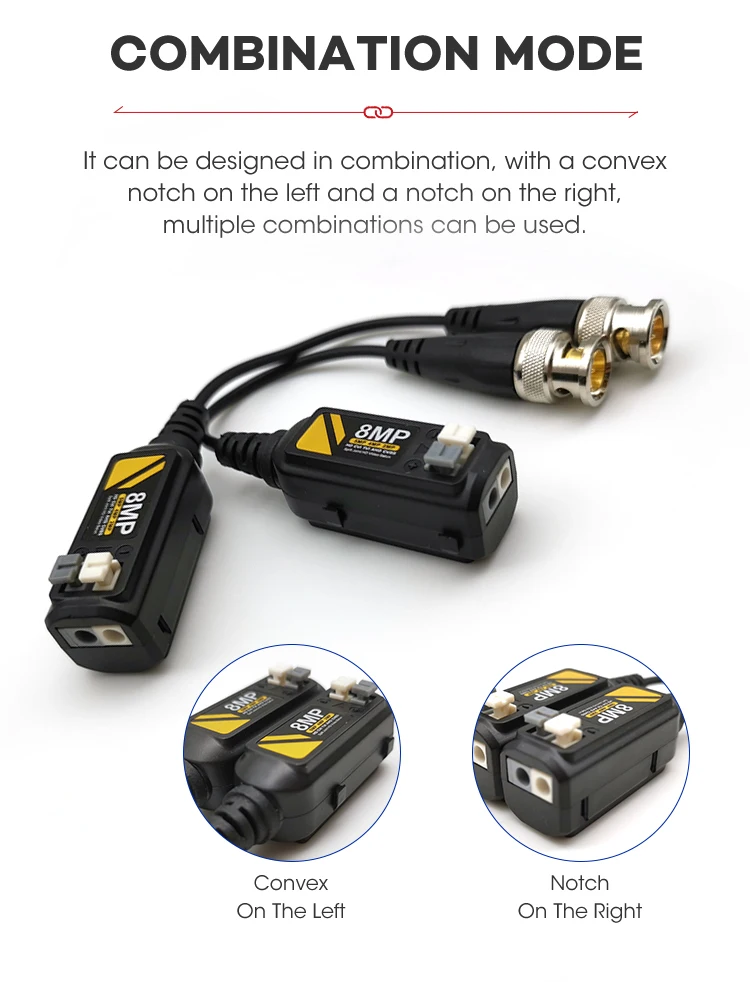  Hot Sale HD TVI/AHD/CVBS transformer passive BNC To 8MP CCTV video