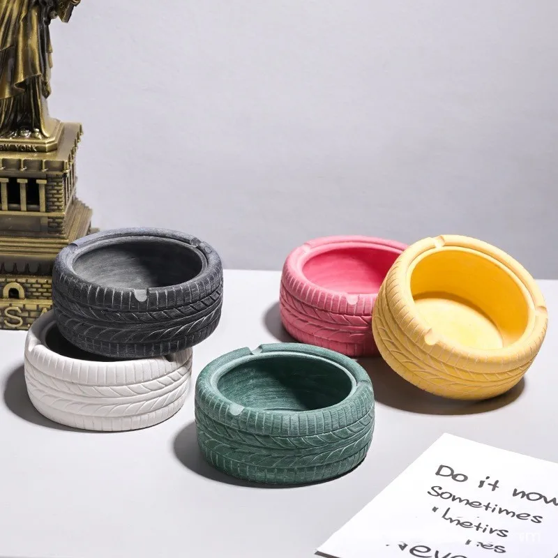 2024 New Personality Home Industrial Style Portable Retro Old Creative Home Tire Ashtray