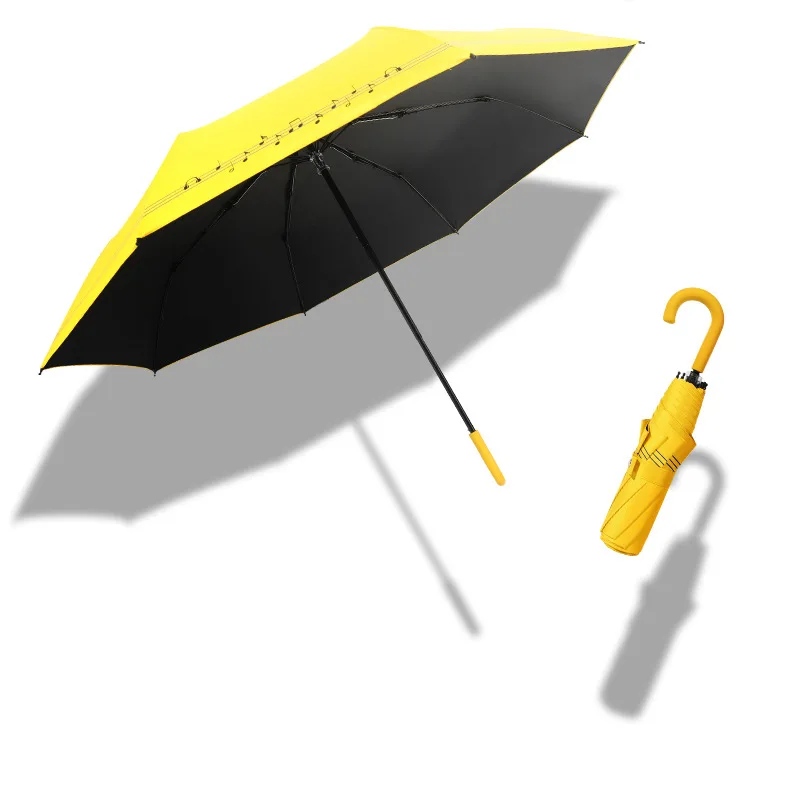Small fresh J-handle rain umbrella vinyl sunshade folding uv protection umbrella