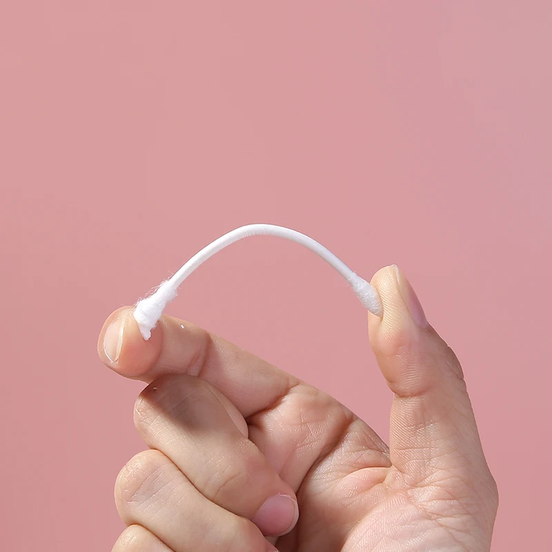 
Lameila 300pcs 2 in 1 wholesale personal care ear cleaning cotton swab paper stick black and white cotton buds A655 