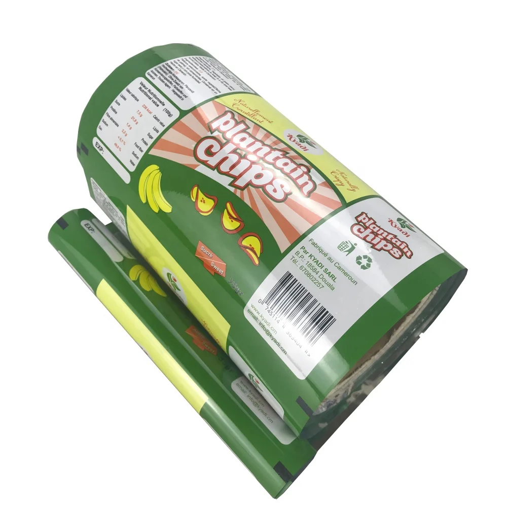 High Quality Food Grade Custom Printed Laminated Automatic Packing Plastic Potato Chips Packaging Roll Film