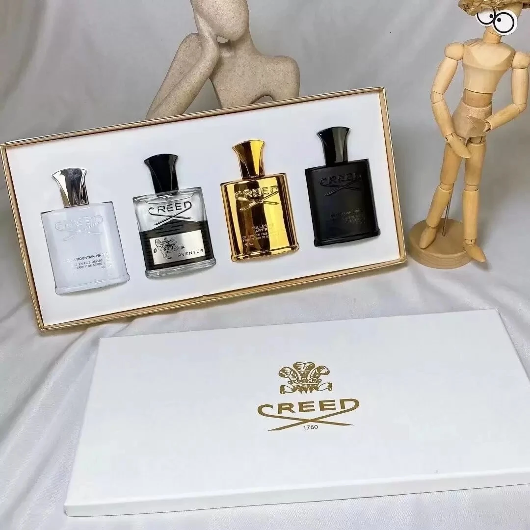 4*30ml Creed Perfume Set Aventus Imperial Millesime Silver Mountain Green Irish Tweed Fragrance Men Parfum Spray Top Quality OEM