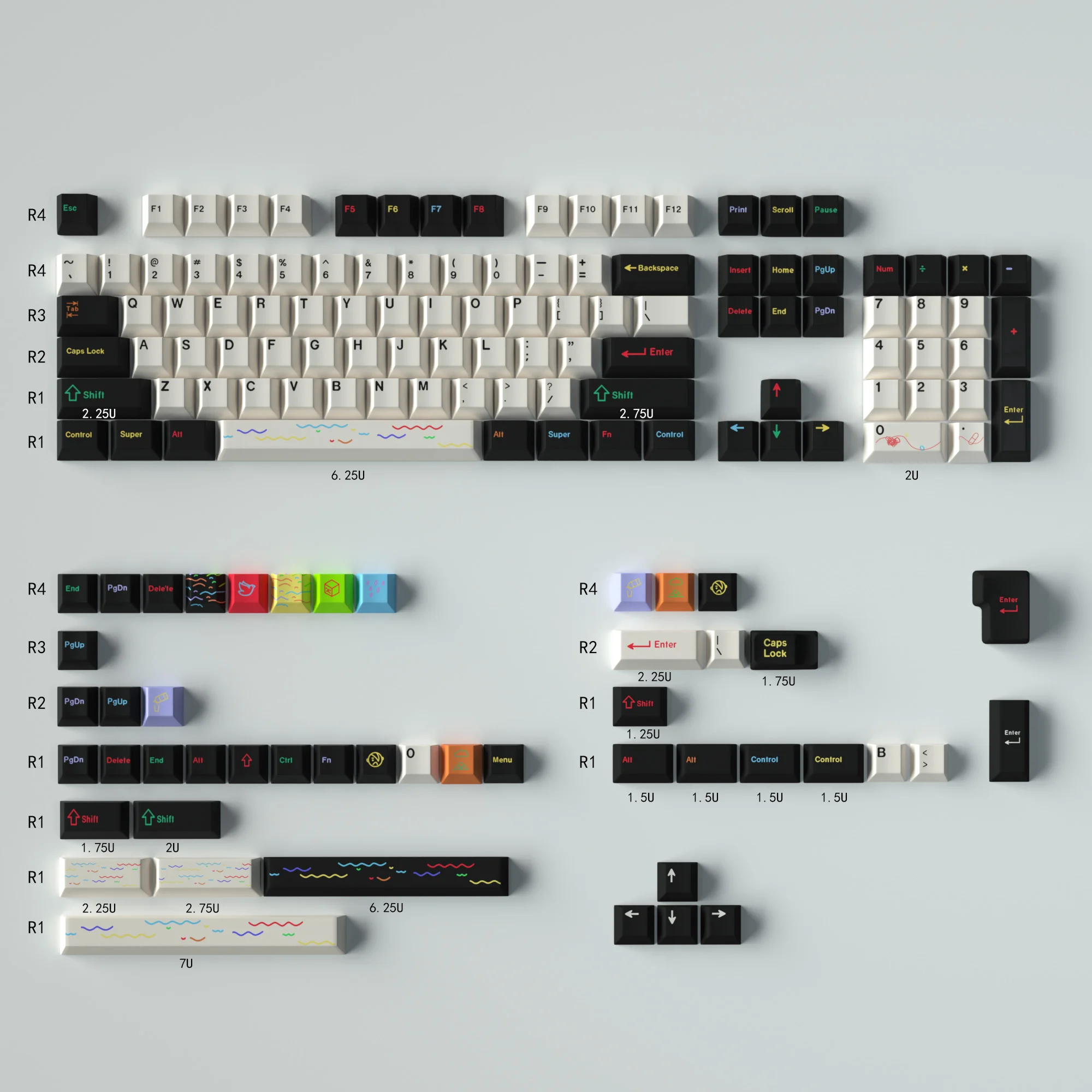 152 Keys Emo Blue/Black Keycaps Cherry Profile PBT Keycap For MX Switch Mechanical Keyboard Custom Keycaps