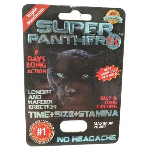 Hot Sale Pills Packages Black Panther White Panther Rhino 3K 7K Paper Cards Jaguar 3D Effect Plastic Cards