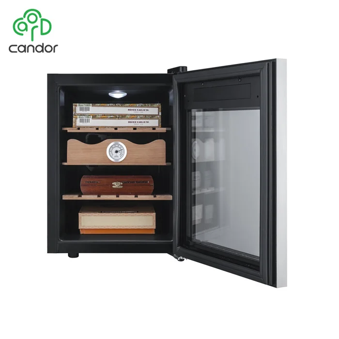 Candor custom quality design hygroscope built in the shelf 30 liter 250pcs luxury cigar cabinet humidor for dubai