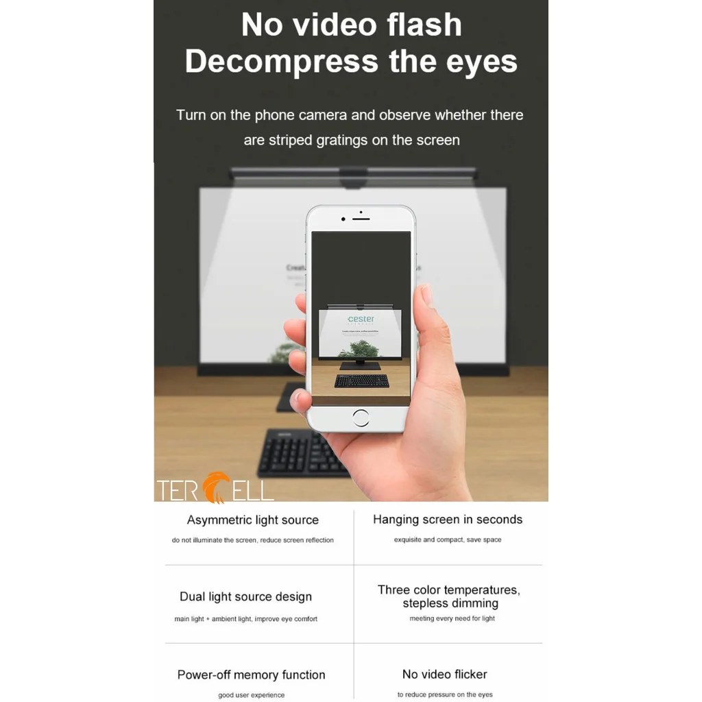 LED Monitor light lamp Screen bar light/dTouch control 3 Color adjustable Sterpness dimming/PC Computer Laptop LED Light Bar