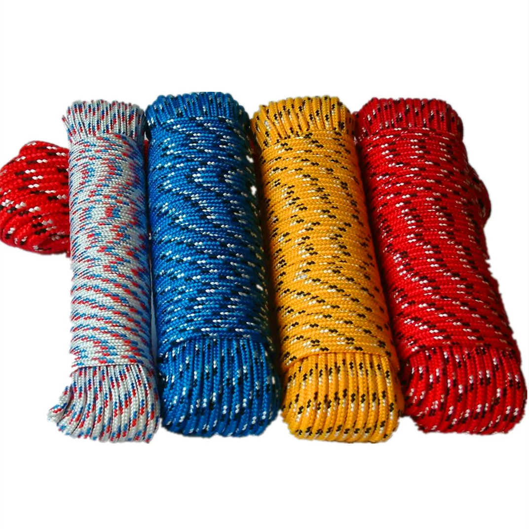 China Manufacturer Wholesale 8mm Solid Braid Nylon Utility Rope Twisted PE Rope Braided Polyester PP Rope