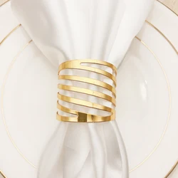 Прямая продажа с фабрики шток дешевые серебро золотое из полотого металла свадебные кольца для салфеток фестиваль Вечеринка салфетка Пряжка для украшения стола HWM08