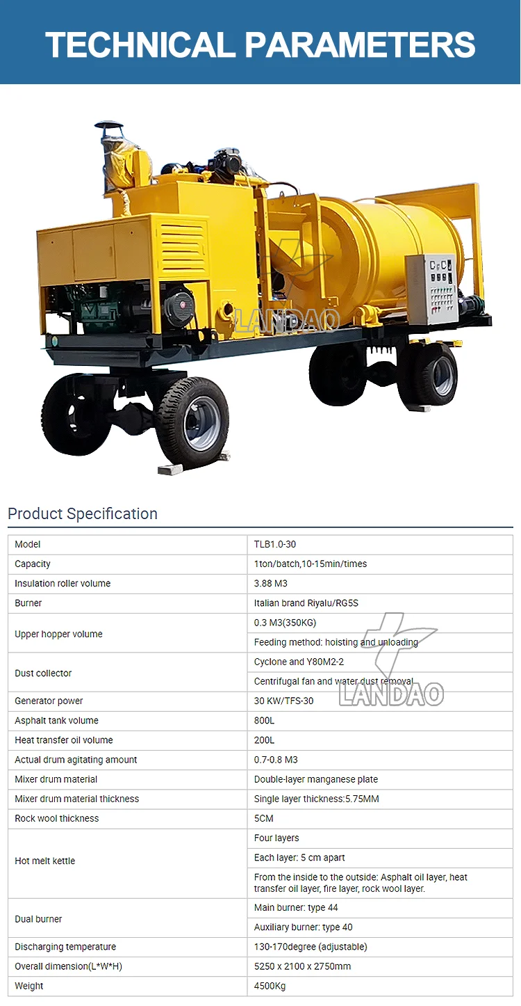 Road Construction New Bitumen Hot Mix Machine Asphalt Premix Small Plant