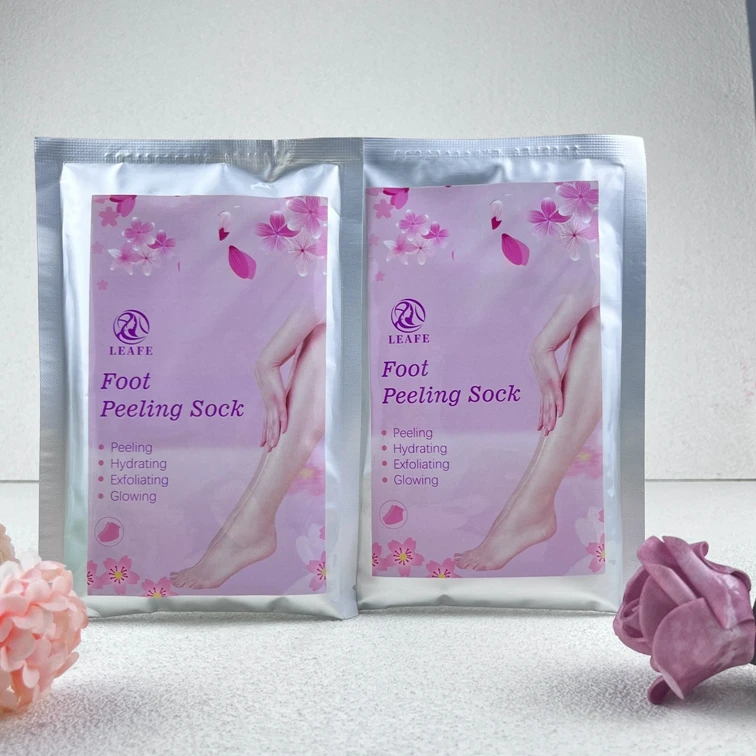 Private Label Wholesale Exfoliating Foot Mask Pedicure Niacinamide Vitamin E Aloe Vera Foot Mask Glowing Skin Foot Spa Mask