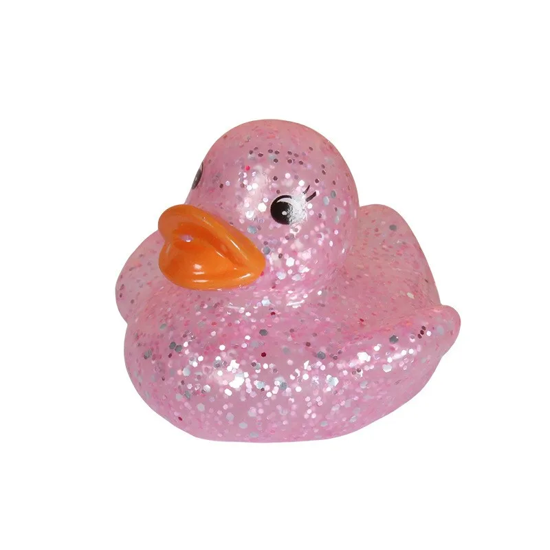 New Arrival PVC Rubber Duck Shower Toy Cute Glitter Floating Bath Toy for Kids and Babies Animal Style Boat