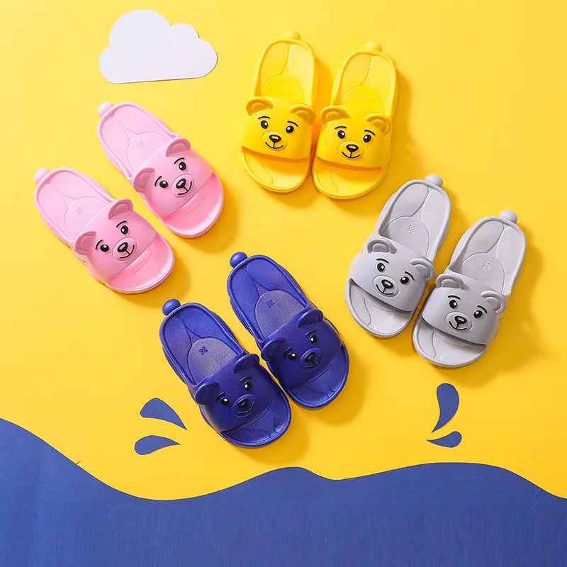 2021 дешевые Тапочки плюшевый медвежонок, Розовая домашняя детская обувь, детские домашние тапочки плюшевые для девочек