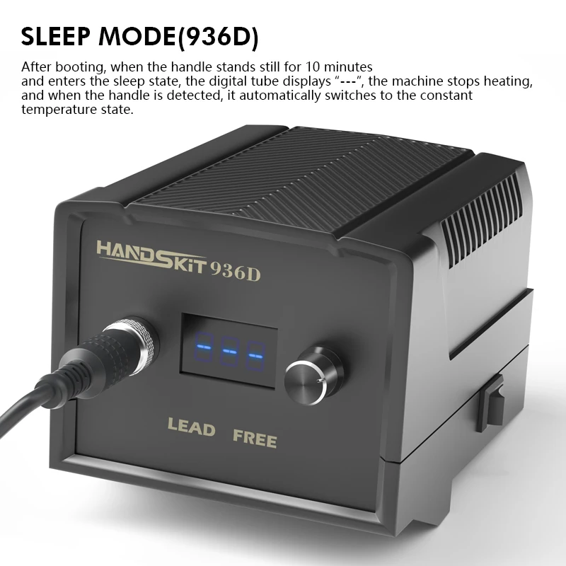 Handskit 936d 65 Вт цифровая Интеллектуальная паяльная станция Антистатическая Регулировка трансформатора автоматического сна A1321 нагреватель 900 м наконечники