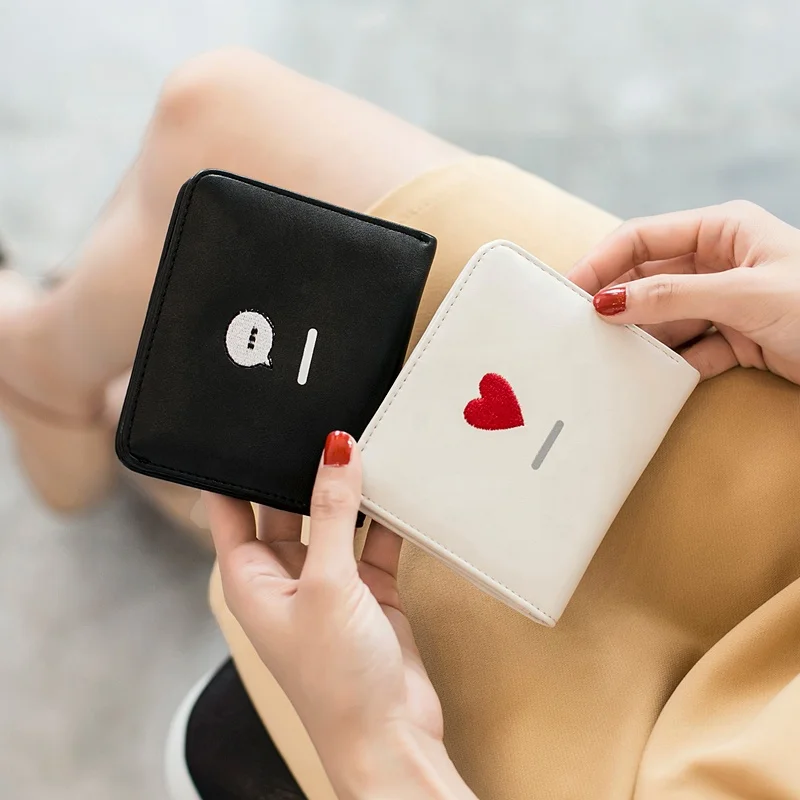 MIYIN hot sale women wallet korea Japanese and Korean cute design folding simple wallet pu leather lady purse short wallet