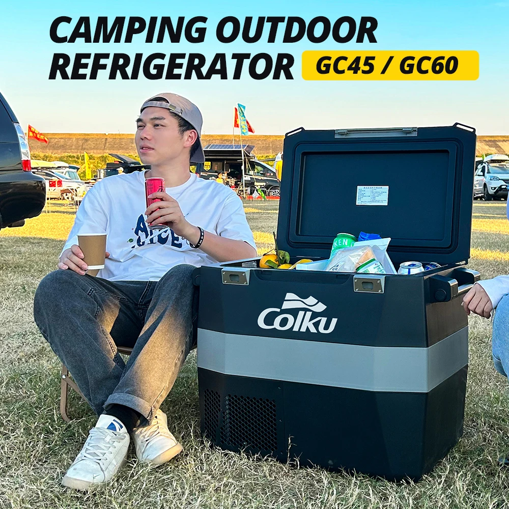 Portable Camping car fridge 44L DC 12V/24V Portable DC Compressor Car Fridge Freezer Refrigerator with Wheels
