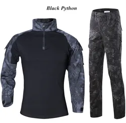 Мужская тактическая одежда с логотипом заказчика от производителя, комплект рубашки и боевых брюк, уличный военный костюм лягушки на молнии с длинным рукавом 1/4, униформа