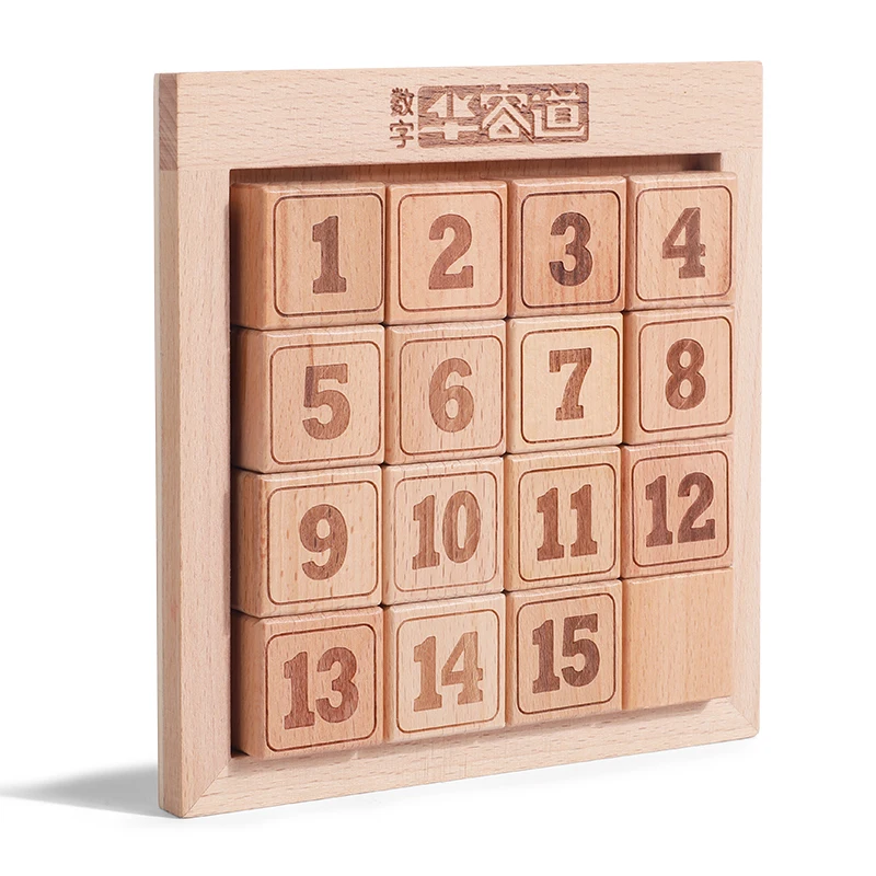 Huarong Road Sliding Jigsaw Puzzle Wooden Digital Logic Mathematics Training Toy Kids 2-4 Years Montessori DIY Plastic Perfect