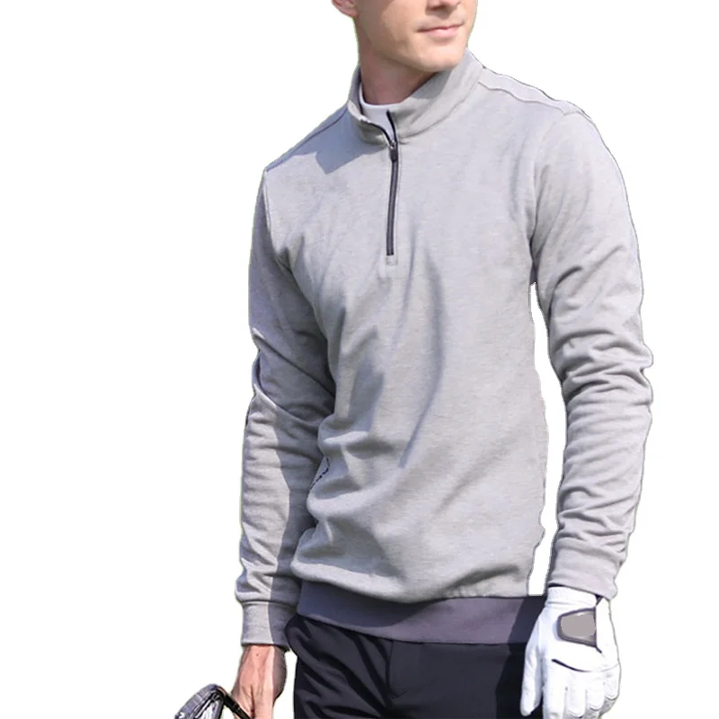 Wholesale Quarter Zip Pullover Custom Logo OEM Performance Custom Polyester Printed Long Sleeve Golf 1/4 Zip Collar Pullover